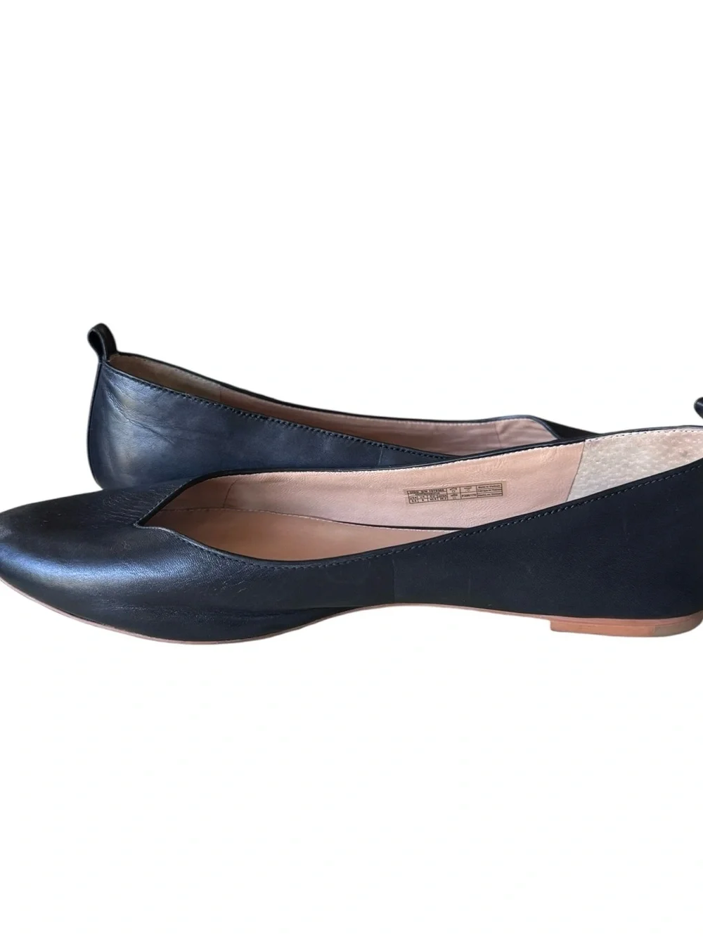 UGG Black Leather V-Neck Ballet Flats Women’s 9.5 EU 40.5